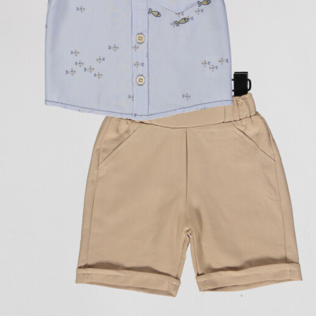 Baby Boy 2-Piece Summer Outfit Set with Bow Tie