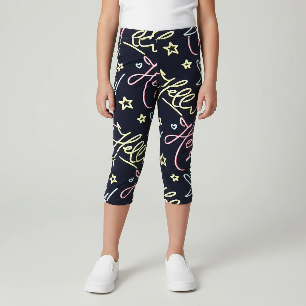 Soft Cotton Capri Leggings for Girls – Playful Prints & Everyday Comfort