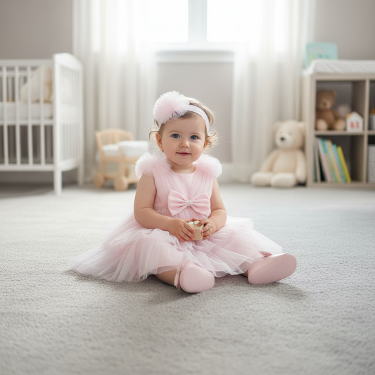 Little Blossom Party Dress with Matching Headband
