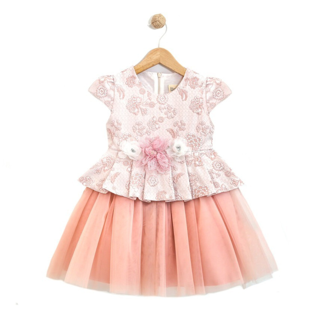 Floral Lace Tulle Dress – Elegant Party Outfit for Girls