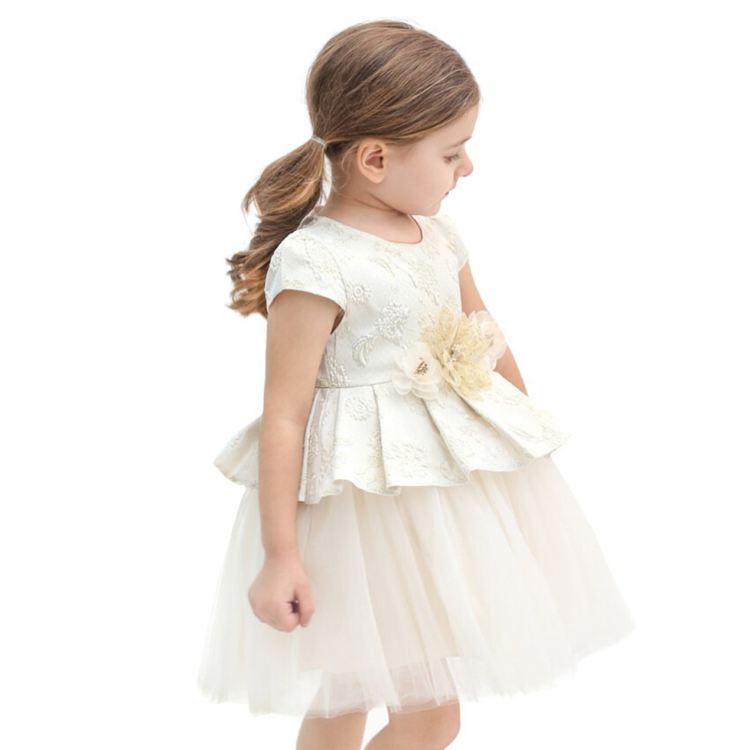 Floral Lace Tulle Dress – Elegant Party Outfit for Girls