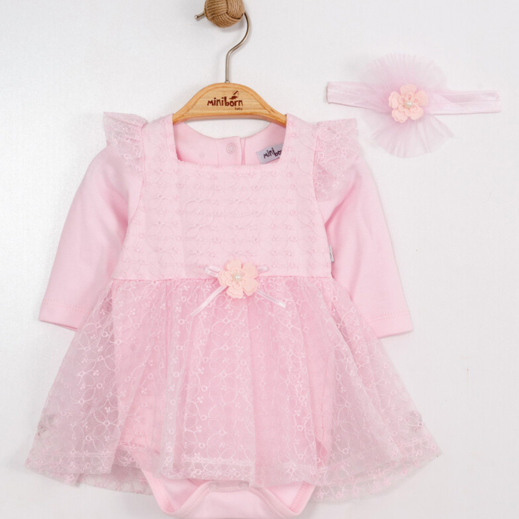 Sweet Pink Tulle Dress with Headband