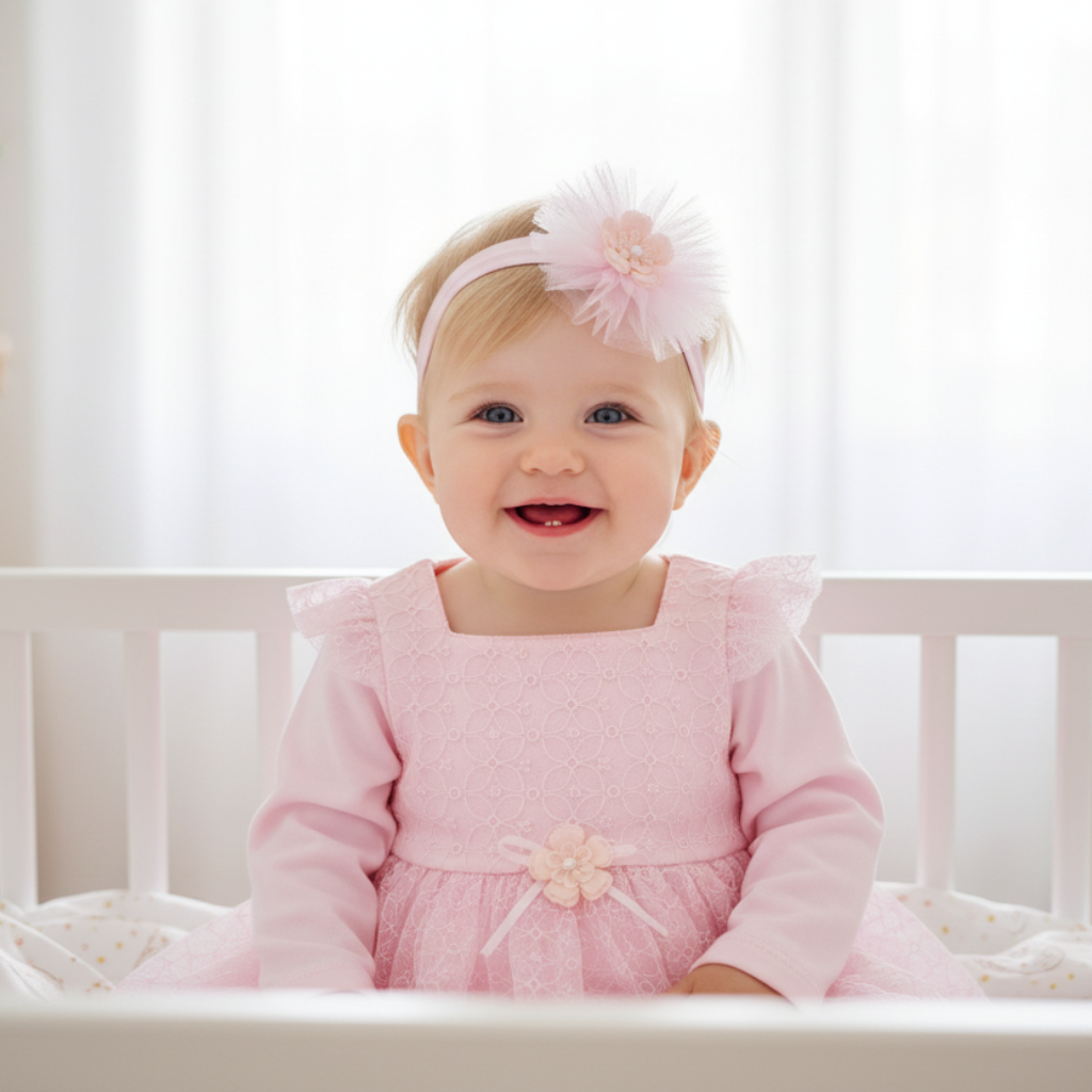Sweet Pink Tulle Dress with Headband