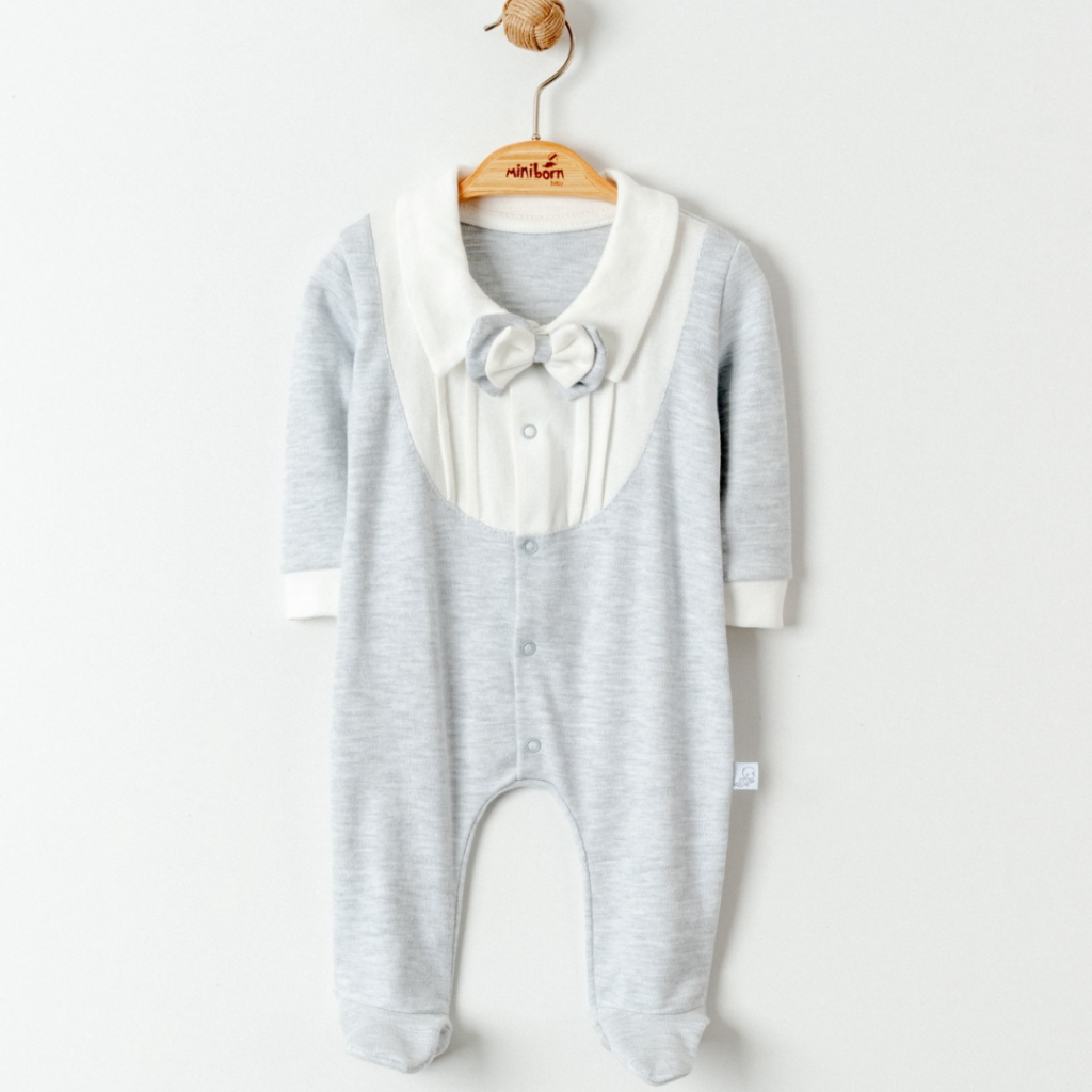 Baby Boys Tuxedo Style Bow Tie Romper