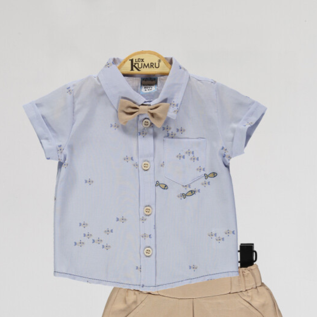 Baby Boy 2-Piece Summer Outfit Set with Bow Tie