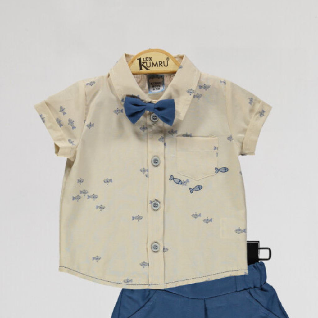 Baby Boy 2-Piece Summer Outfit Set with Bow Tie