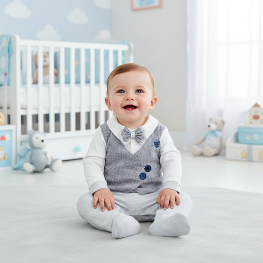 Infant Boys Dressy Gentleman One-Piece Outfit